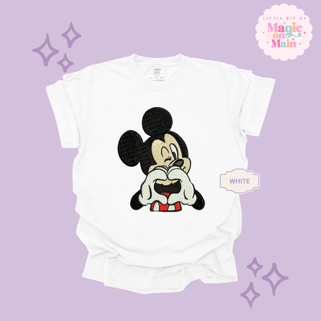 EMBROIDERED MCKY HAND HEART - ADULT T-SHIRT 10016