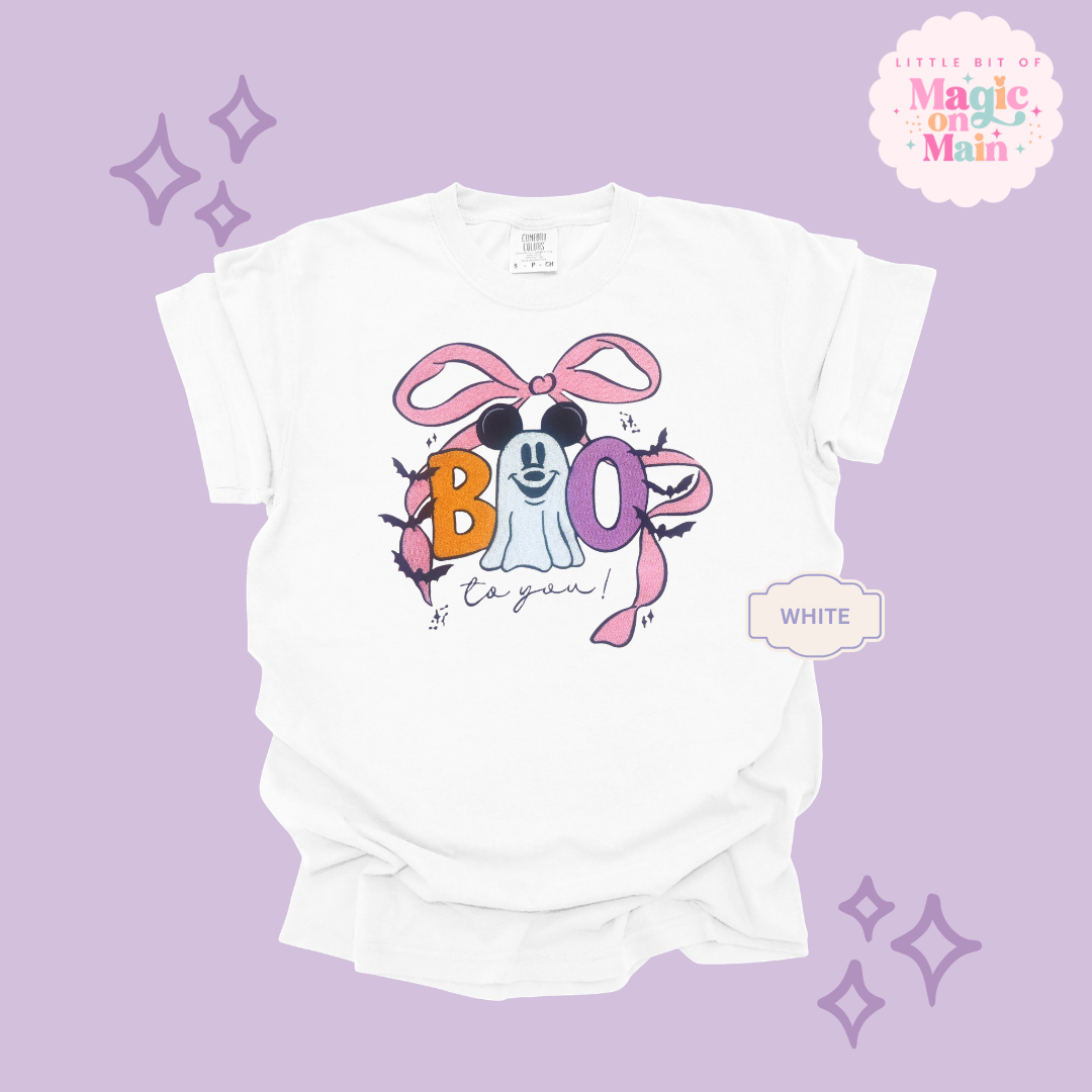 EMBROIDERED BOO - ADULT T-SHIRT 10061