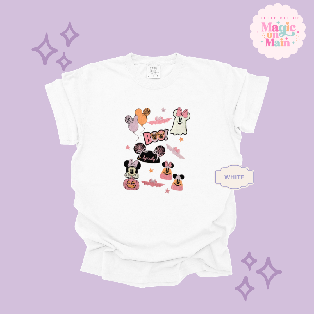 EMBROIDERED GHOULY HALLOWEEN - EXCLUSIVE TO MoM- ADULT T-SHIRT 10059