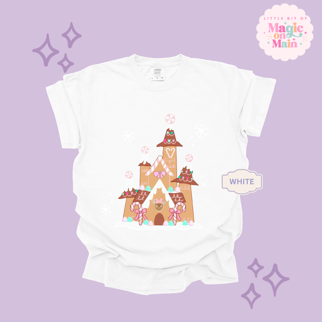 PRINTED GINGERBREAD CASTLE - EXCLUSIVE TO MoM - ADULT T-SHIRT