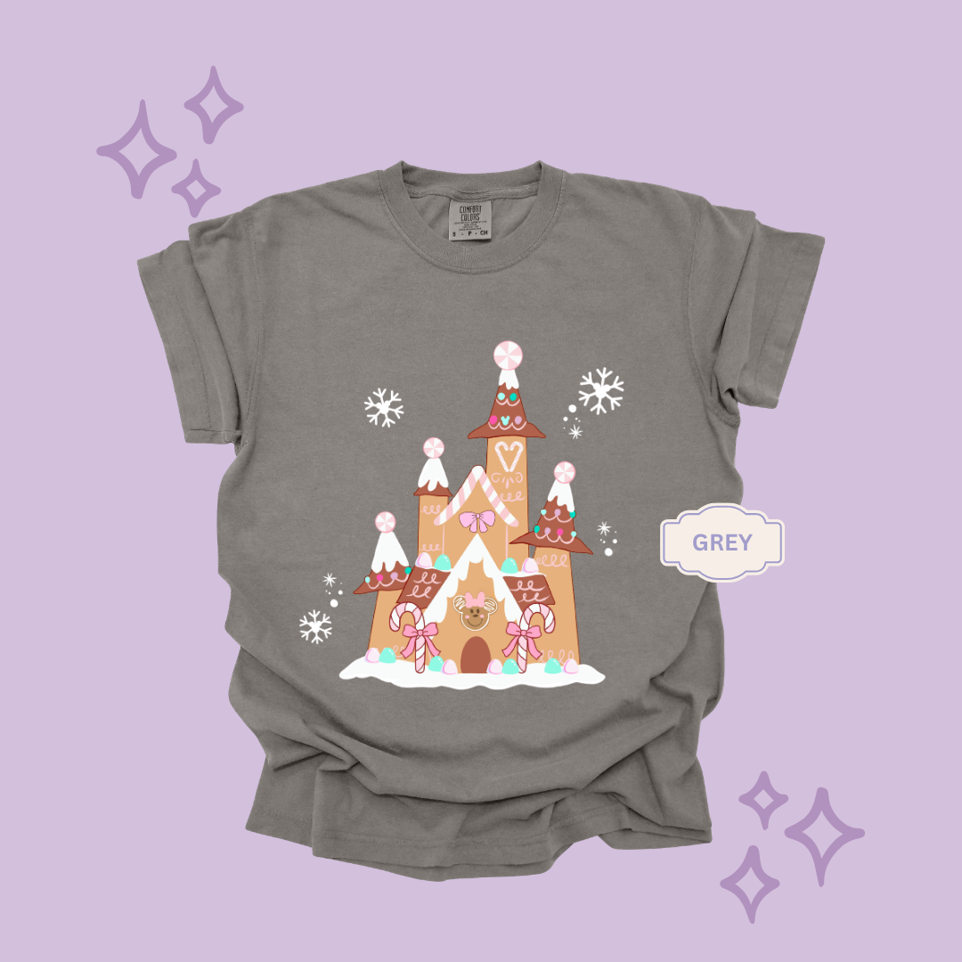 PRINTED GINGERBREAD CASTLE - EXCLUSIVE TO MoM - ADULT T-SHIRT