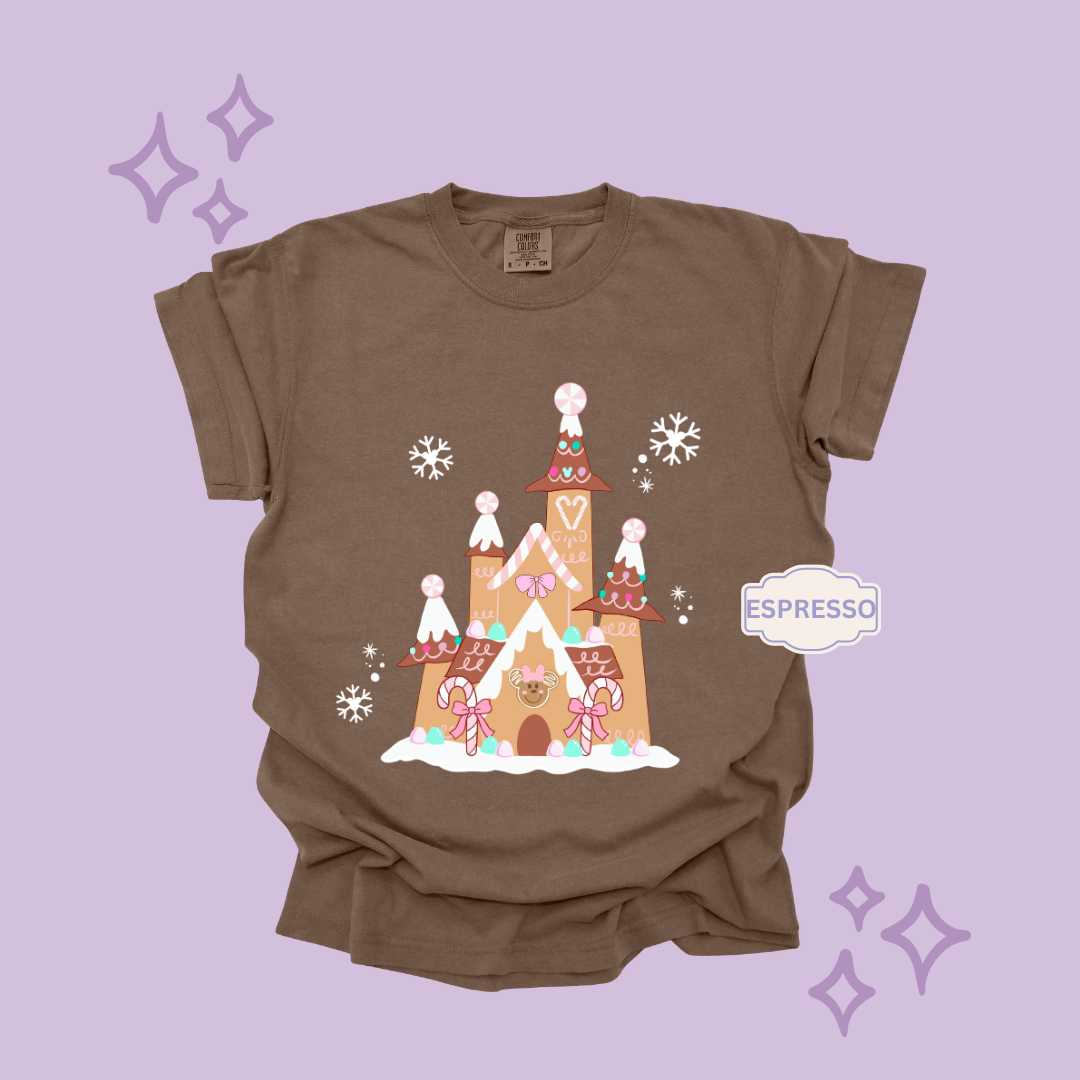 PRINTED GINGERBREAD CASTLE - EXCLUSIVE TO MoM - ADULT T-SHIRT
