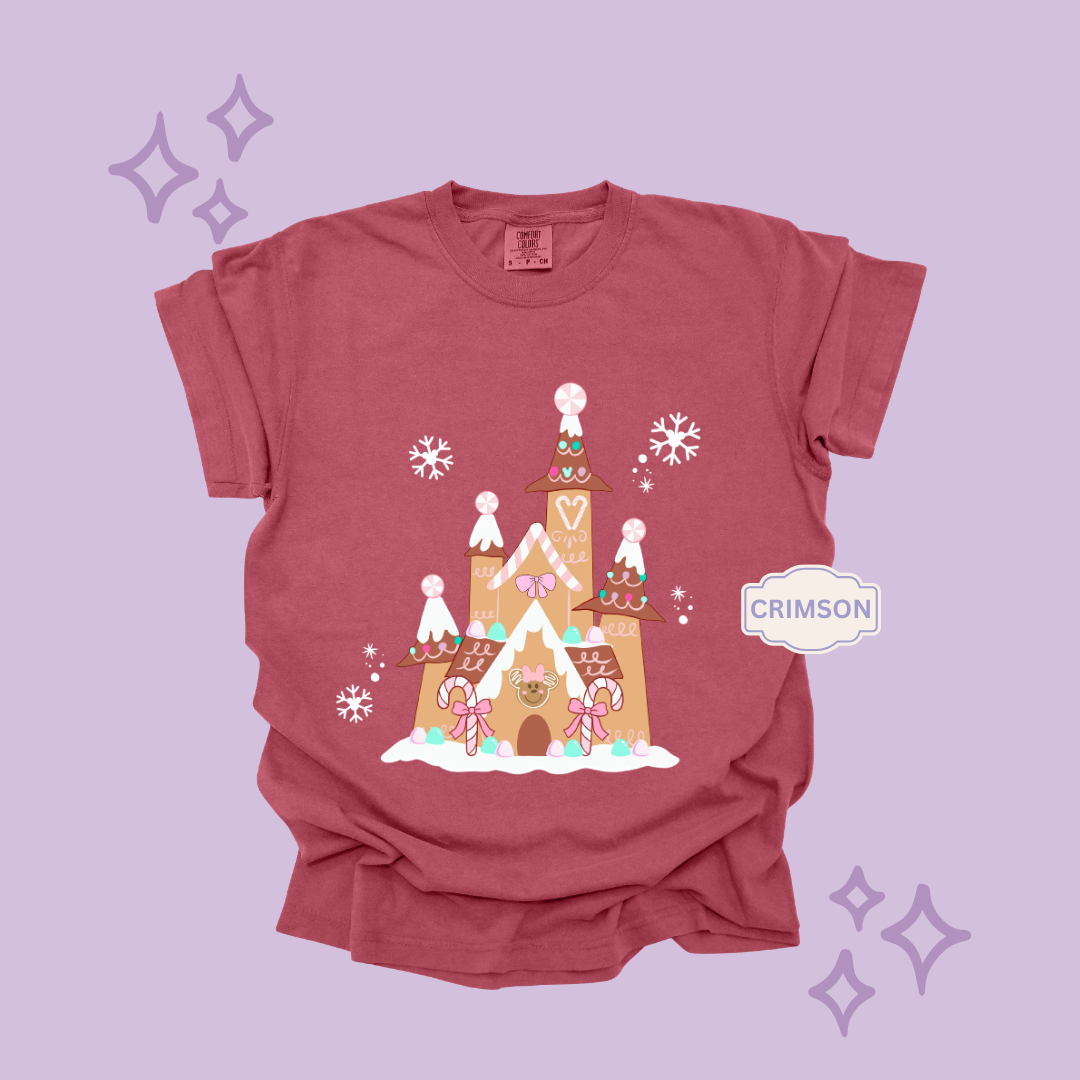 PRINTED GINGERBREAD CASTLE - EXCLUSIVE TO MoM - ADULT T-SHIRT