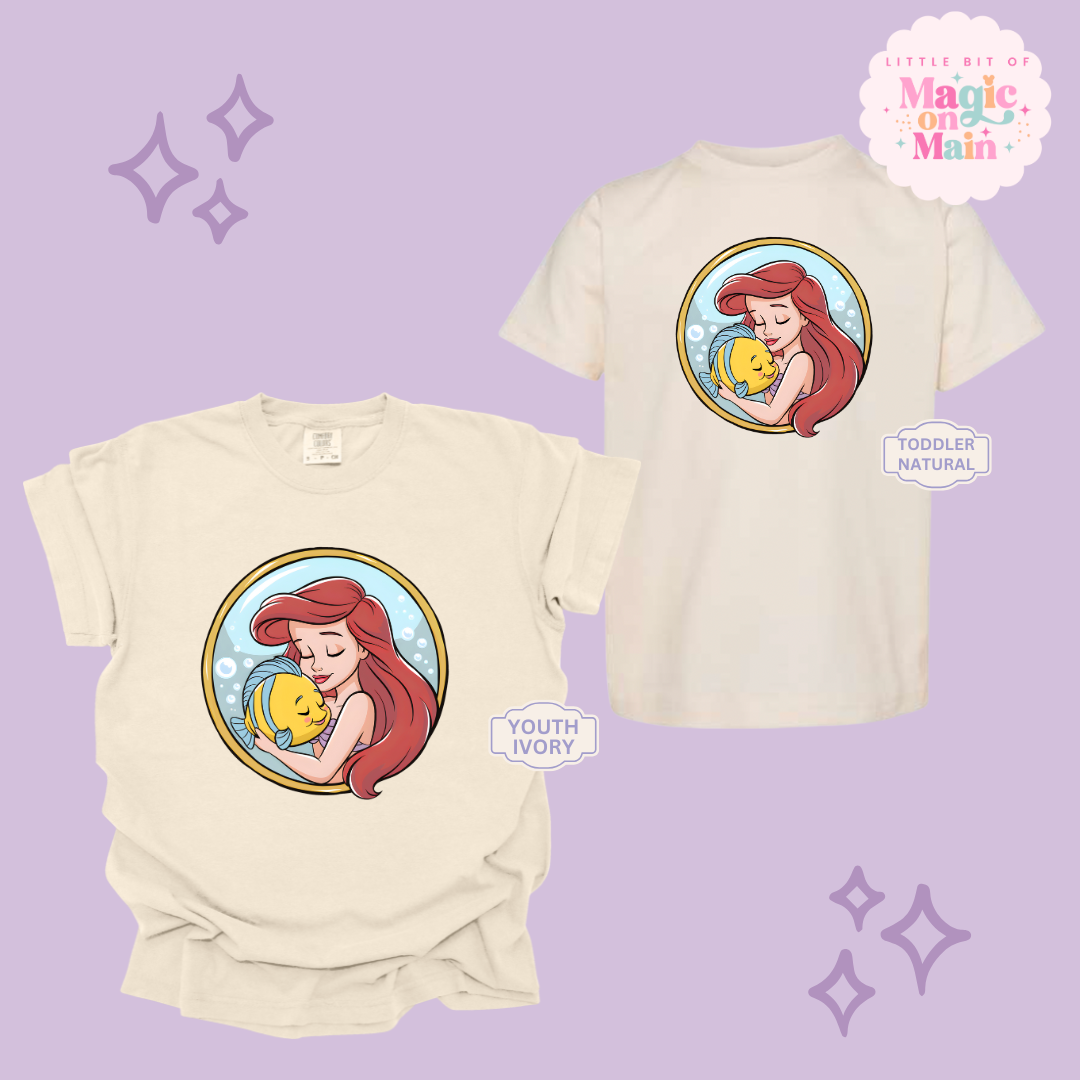 PRINTED MERMAID ROUND LOCKET - YOUTH/TODDLER