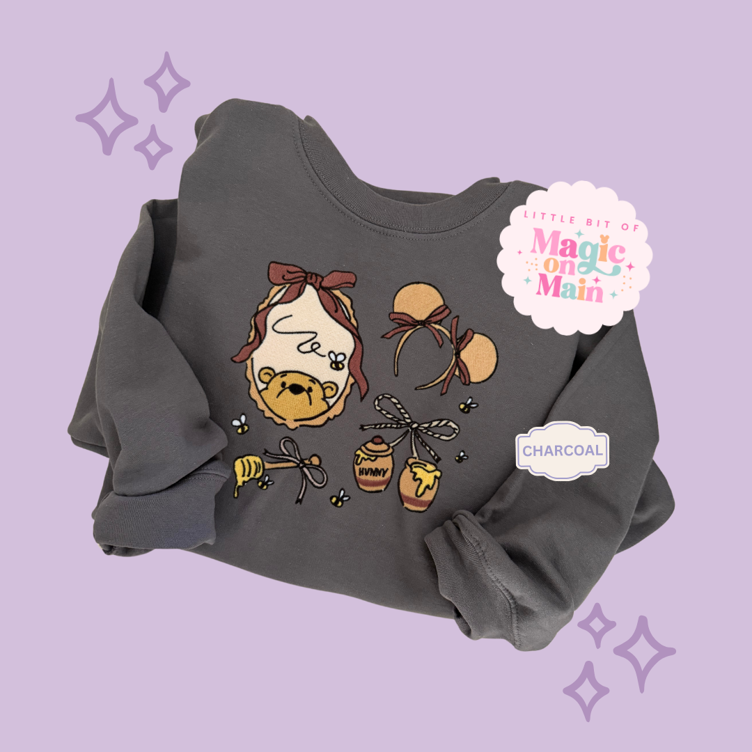 EMBROIDERED WINNIE THE POOH COQUETTE - ADULT SWEATSHIRT