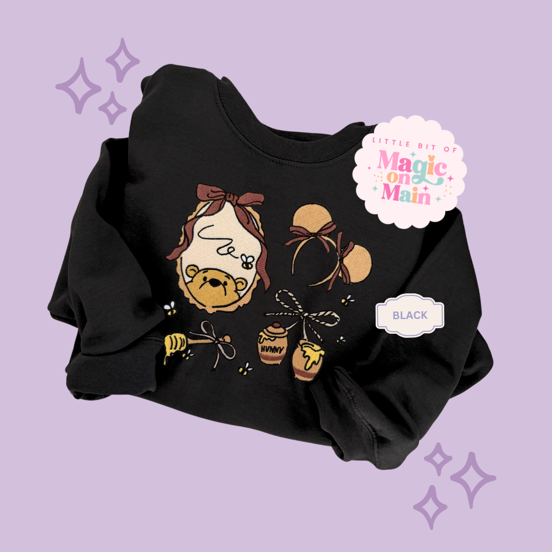 EMBROIDERED WINNIE THE POOH COQUETTE - ADULT SWEATSHIRT