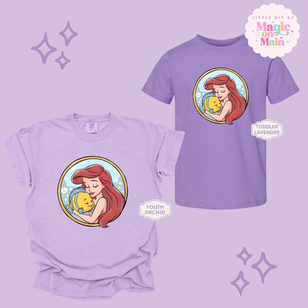 PRINTED MERMAID ROUND LOCKET - YOUTH/TODDLER