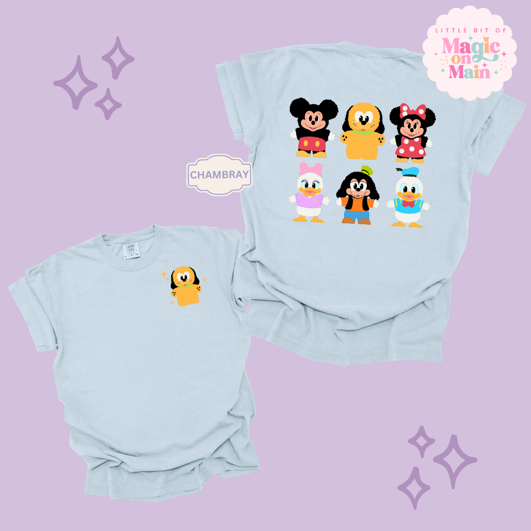 STUFFED CHARACTERS FRONT AND BACK PRINT - PLUTO - ADULT T-SHIRT