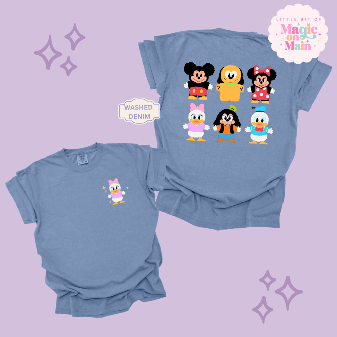 STUFFED CHARACTERS FRONT AND BACK PRINT - DAISY - ADULT T-SHIRT