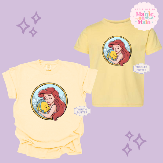 PRINTED MERMAID ROUND LOCKET - YOUTH/TODDLER
