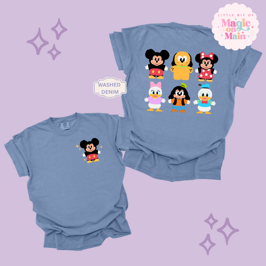 STUFFED CHARACTERS FRONT AND BACK PRINT - MICKEY - ADULT T-SHIRT