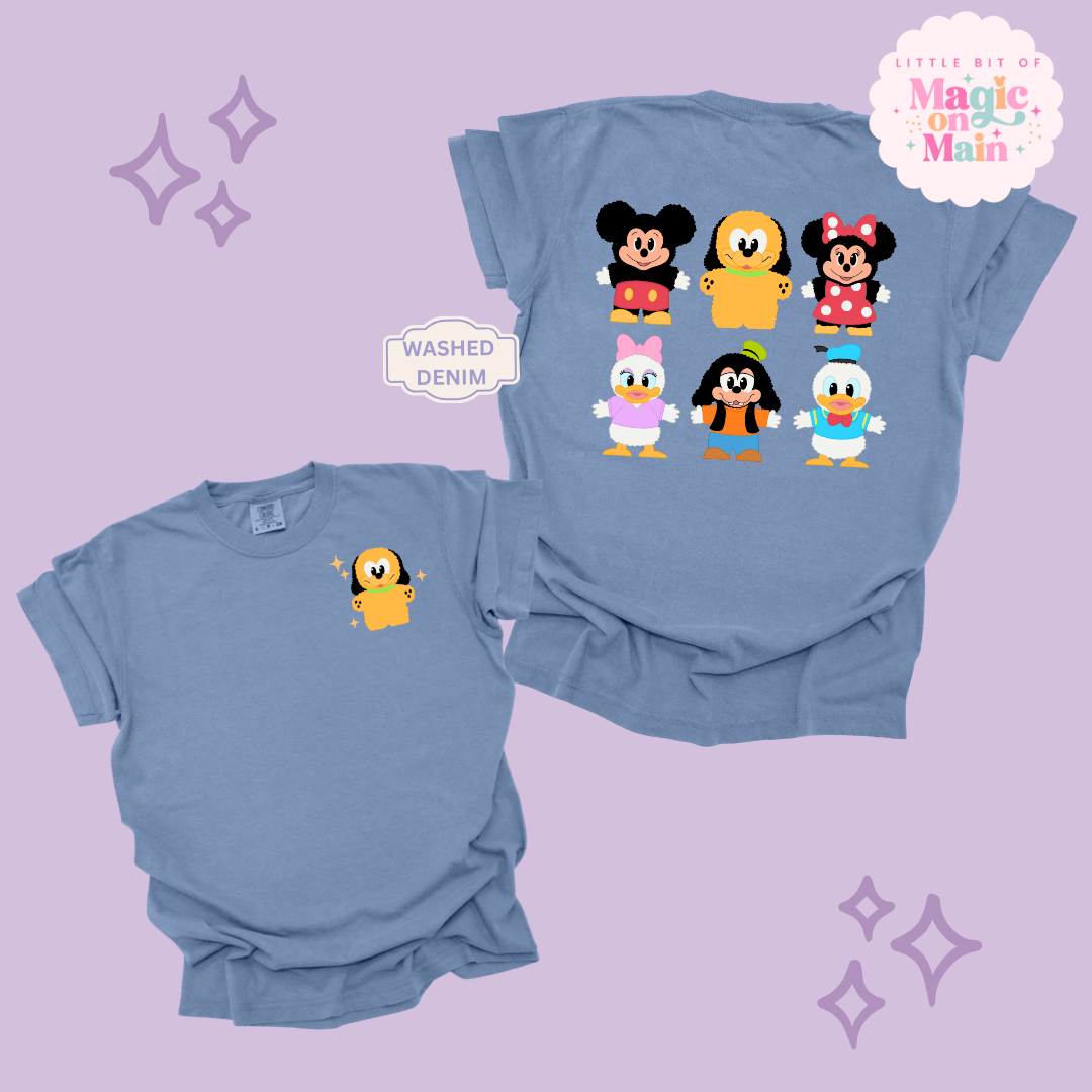 STUFFED CHARACTERS FRONT AND BACK PRINT - PLUTO - ADULT T-SHIRT