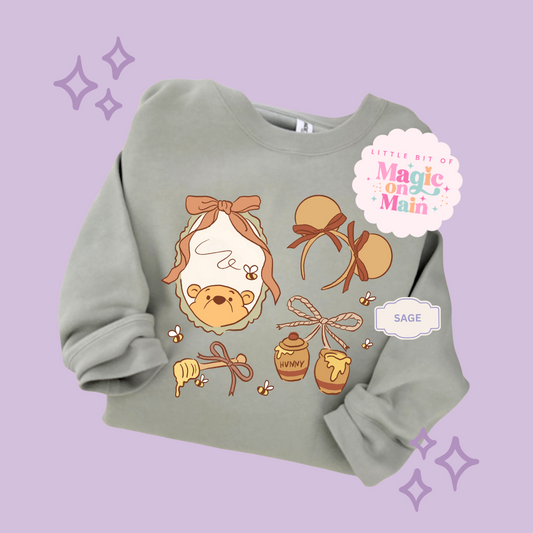 PRINTED WINNIE THE POOH COQUETTE - ADULT SWEATSHIRT