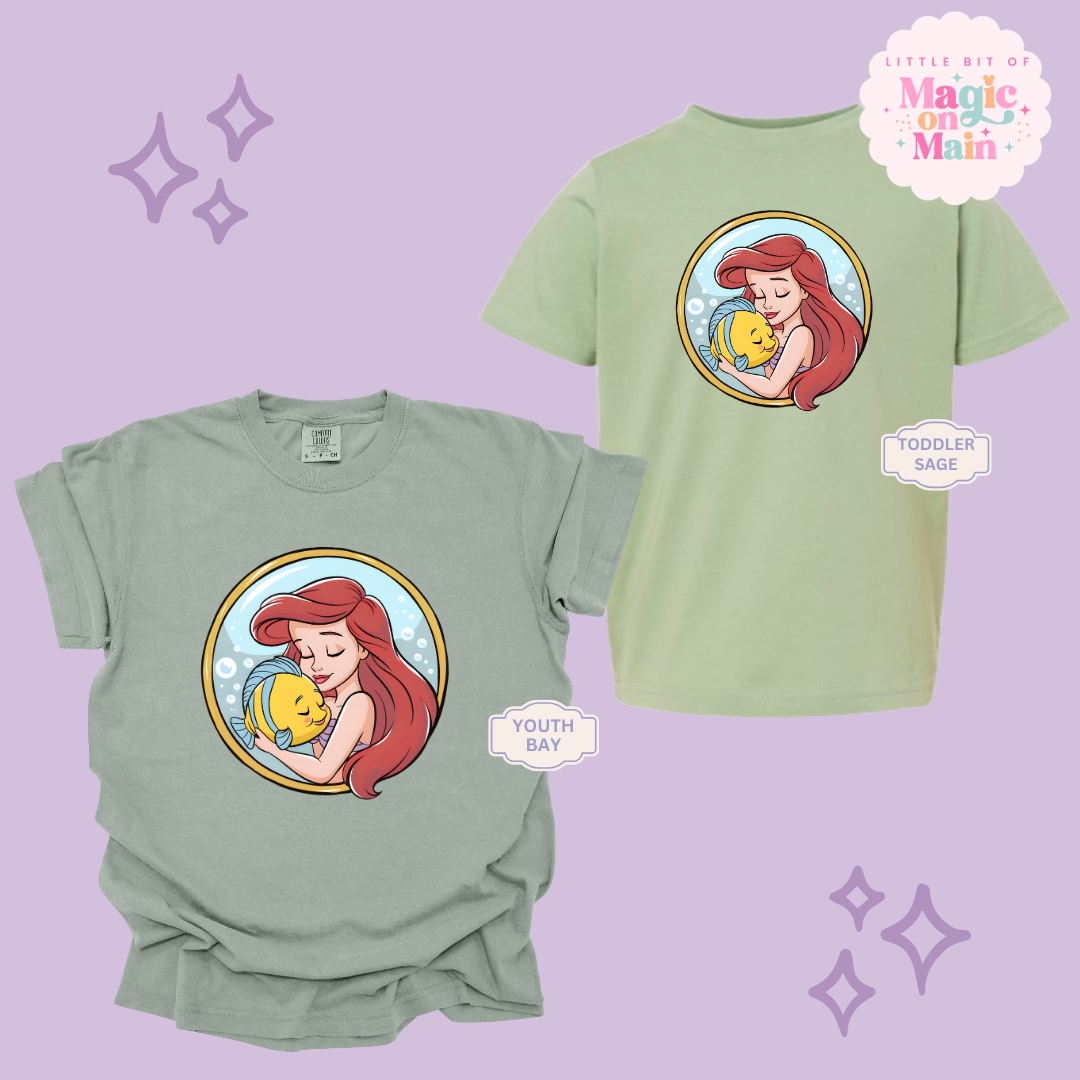 PRINTED MERMAID ROUND LOCKET - YOUTH/TODDLER