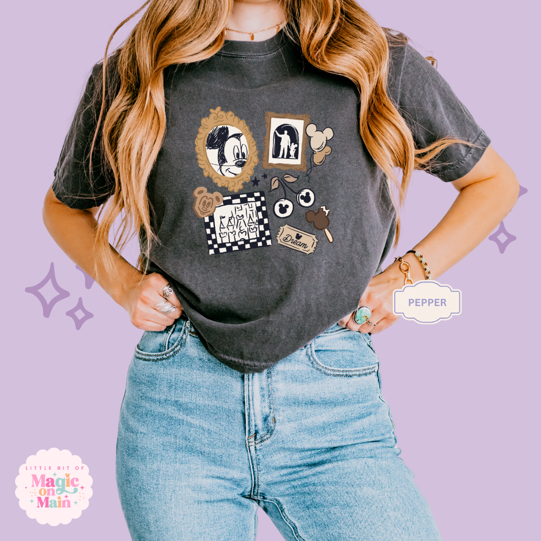 PRINTED NEUTRAL MICKEY - WOMENS BOXY T-SHIRT