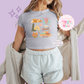 PRINTED CARS ELEMENTS - WOMENS CROPPED RIBBED BABY TEE