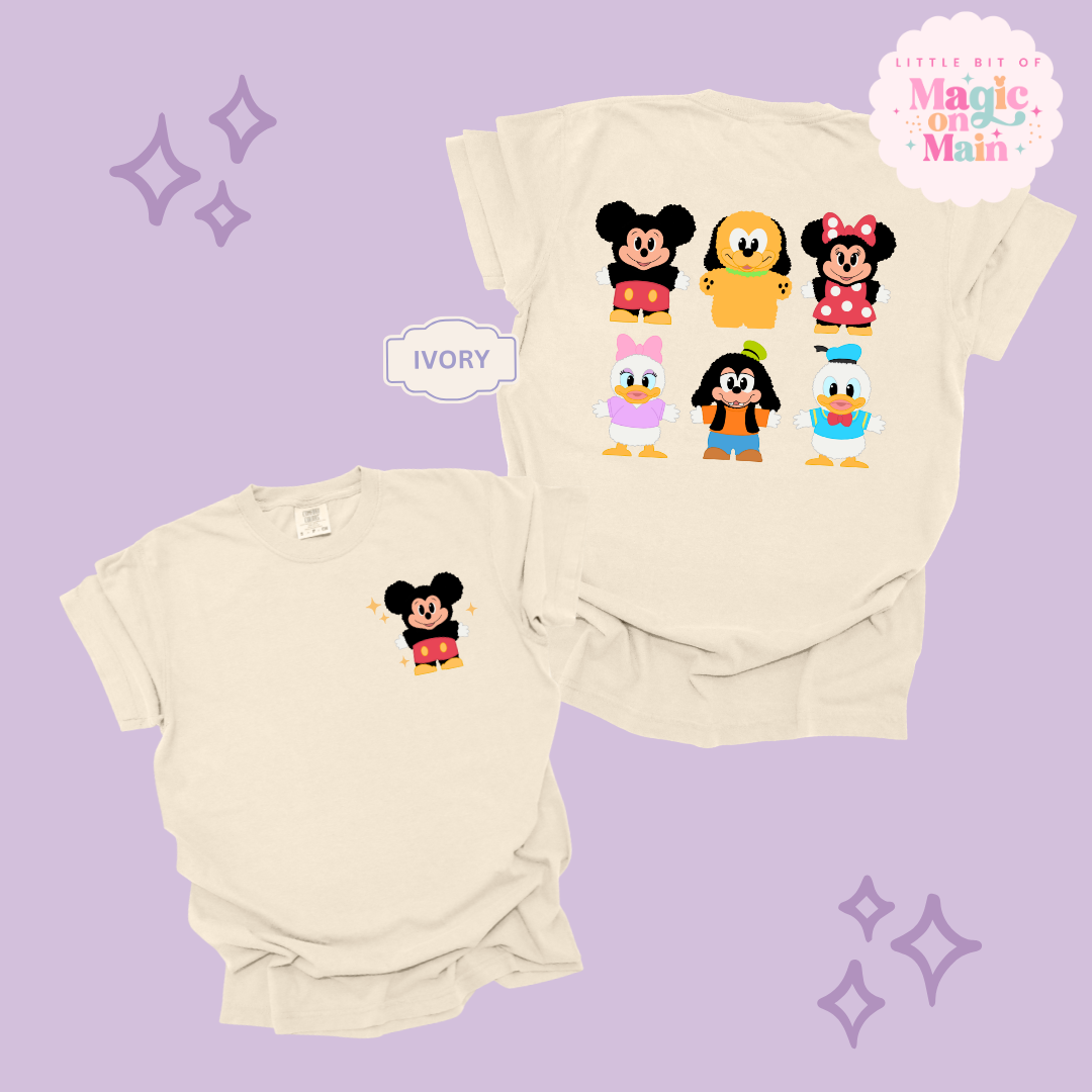 STUFFED CHARACTERS FRONT AND BACK PRINT - MICKEY - ADULT T-SHIRT