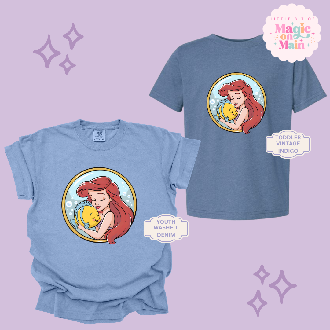 PRINTED MERMAID ROUND LOCKET - YOUTH/TODDLER