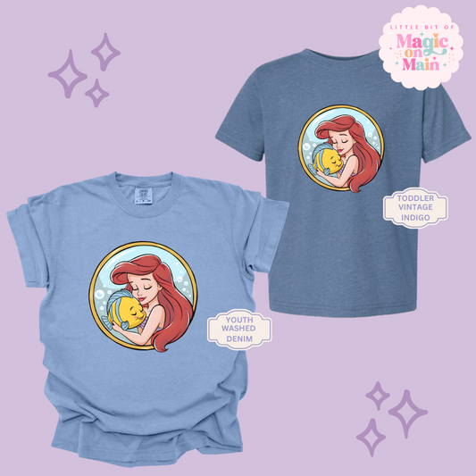 PRINTED MERMAID ROUND LOCKET - YOUTH/TODDLER 10056