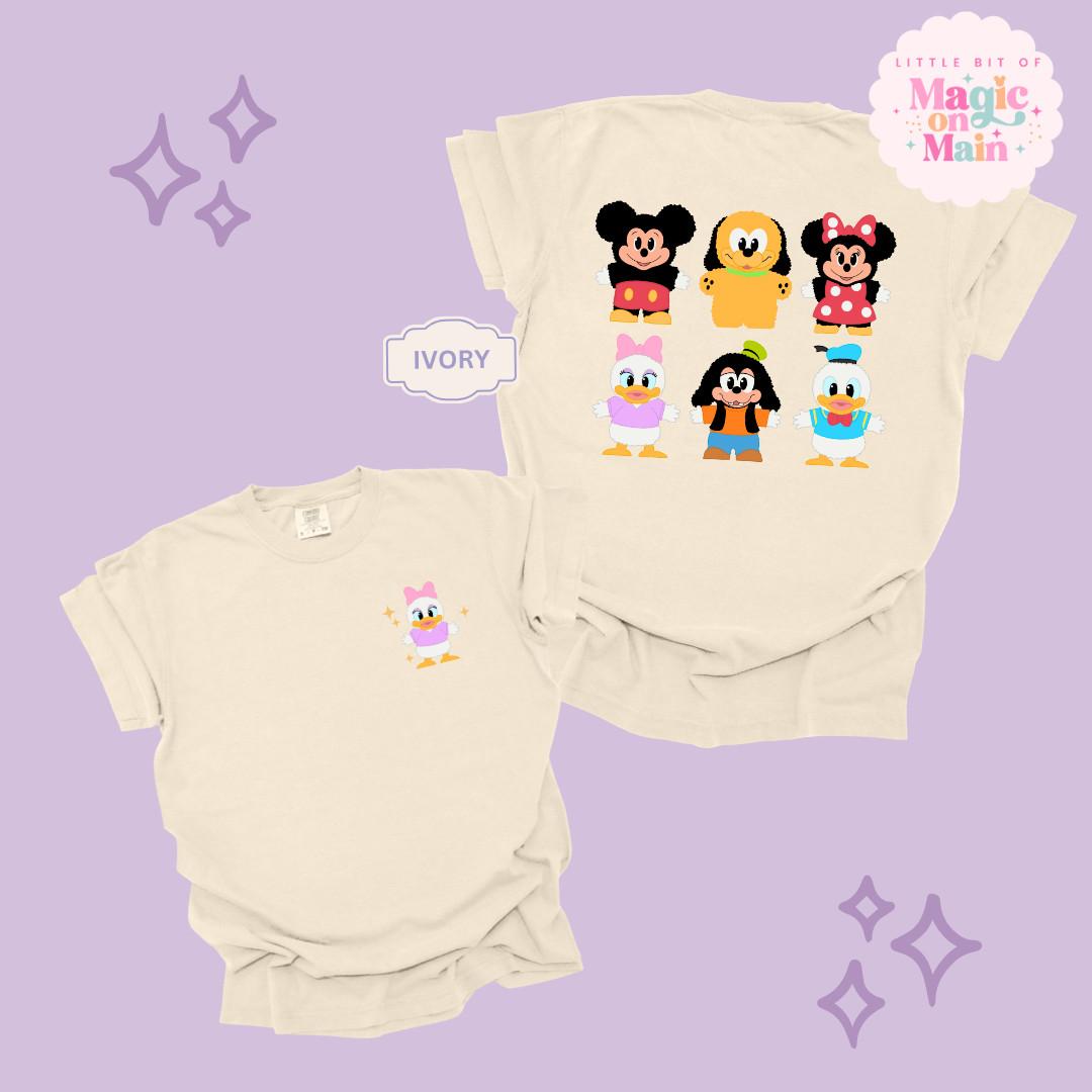 STUFFED CHARACTERS FRONT AND BACK PRINT - DAISY - ADULT T-SHIRT