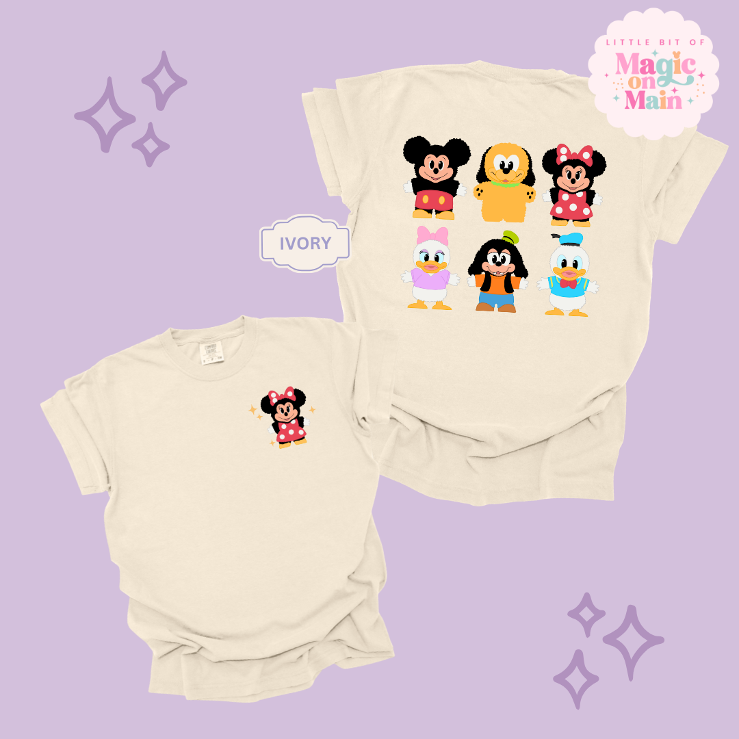 STUFFED CHARACTERS FRONT AND BACK PRINT - MINNIE - ADULT T-SHIRT