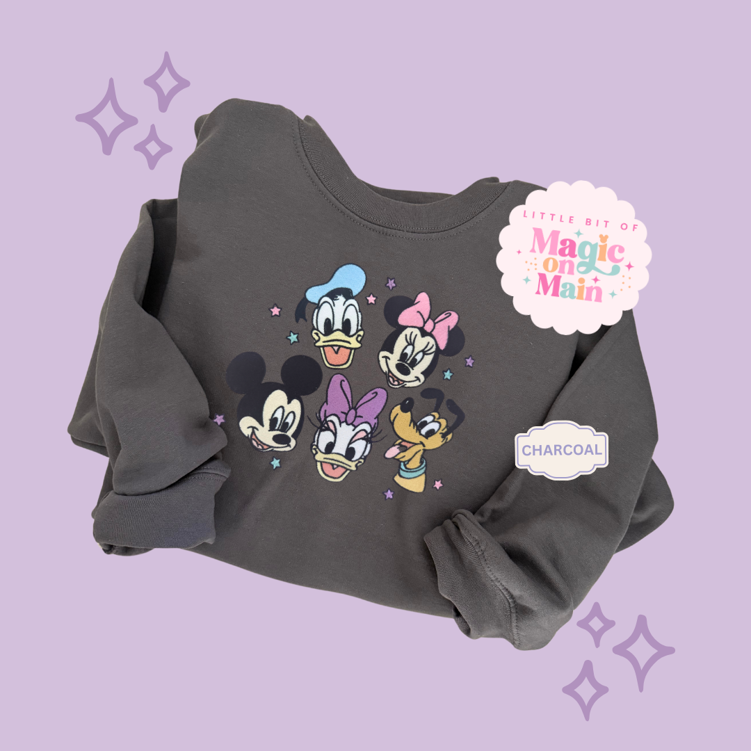 EMBROIDERED MICKEY AND FRIENDS - ADULT SWEATSHIRT