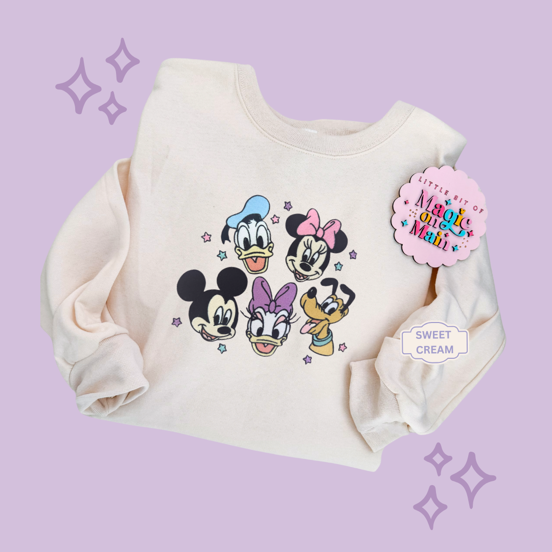 EMBROIDERED MICKEY AND FRIENDS - ADULT SWEATSHIRT