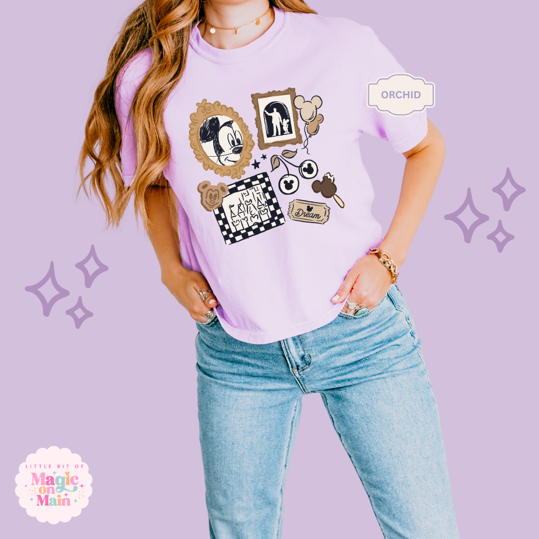 PRINTED NEUTRAL MICKEY - WOMENS BOXY T-SHIRT