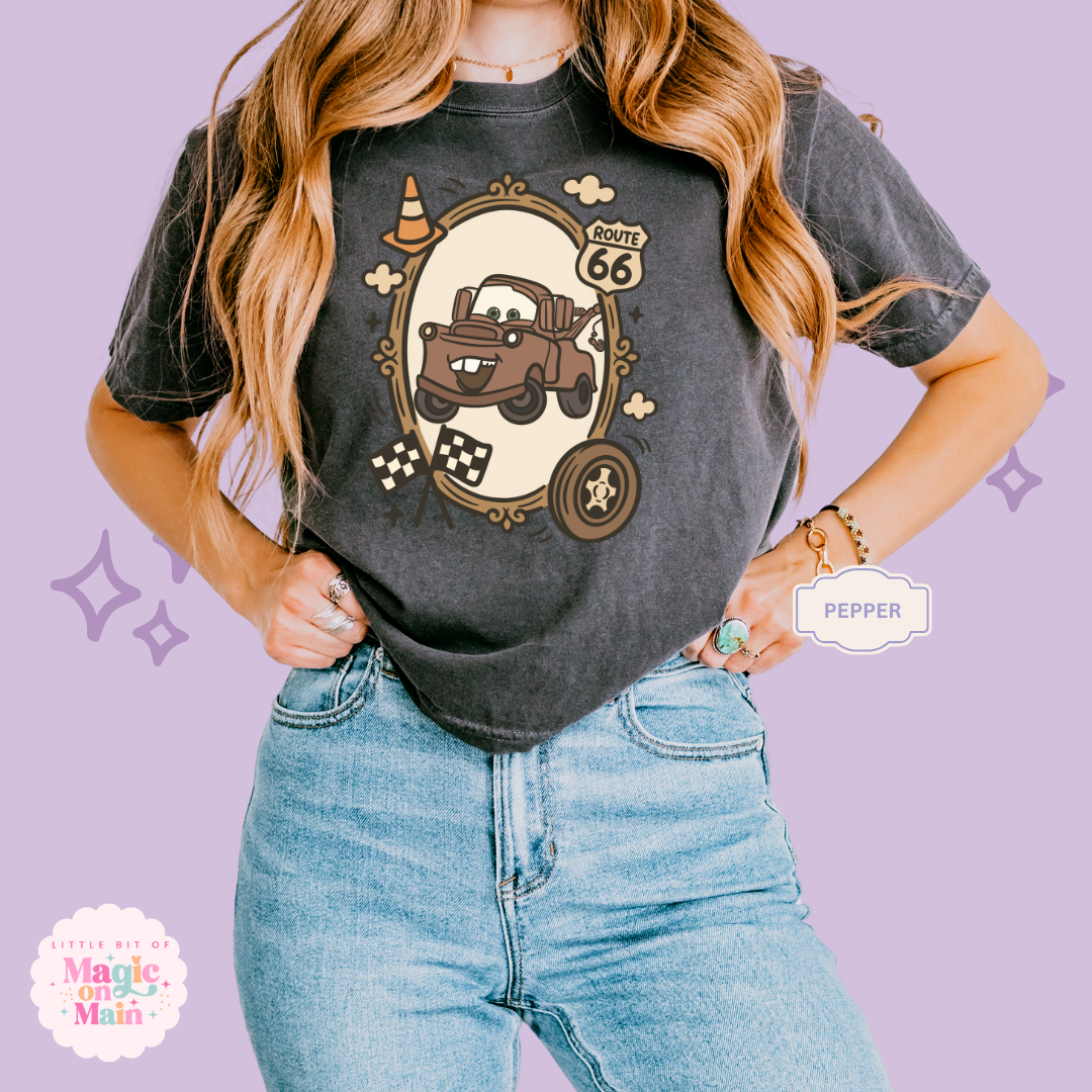 PRINTED RUSTY TRUCK COQUETTE  - WOMENS BOXY T-SHIRT