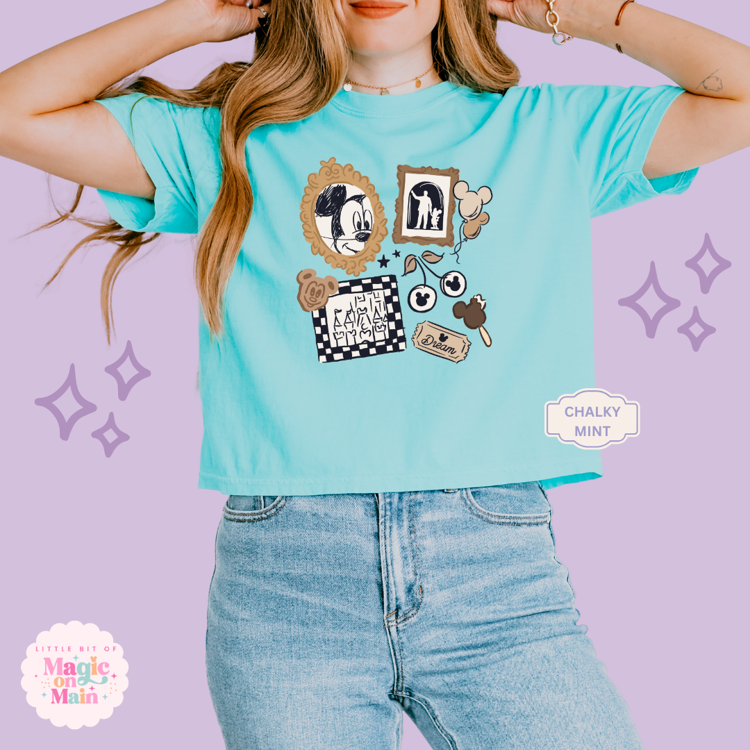 PRINTED NEUTRAL MICKEY - WOMENS BOXY T-SHIRT