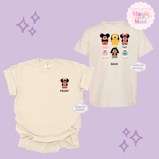 STUFFED CHARACTERS FRONT AND BACK PRINT - MINNIE - YOUTH/TODDLER