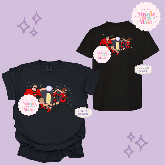 PRINTED SUPER HERO FAMILY W/SPARKLE - EXCLUSIVE TO MoM- YOUTH/TODDLER