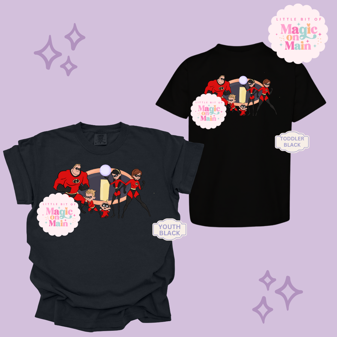 PRINTED SUPER HERO FAMILY NO SPARKLE - EXCLUSIVE TO MoM- YOUTH/TODDLER