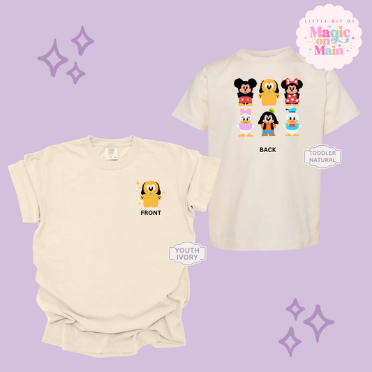 STUFFED CHARACTERS FRONT AND BACK PRINT - PLUTO - YOUTH/TODDLER