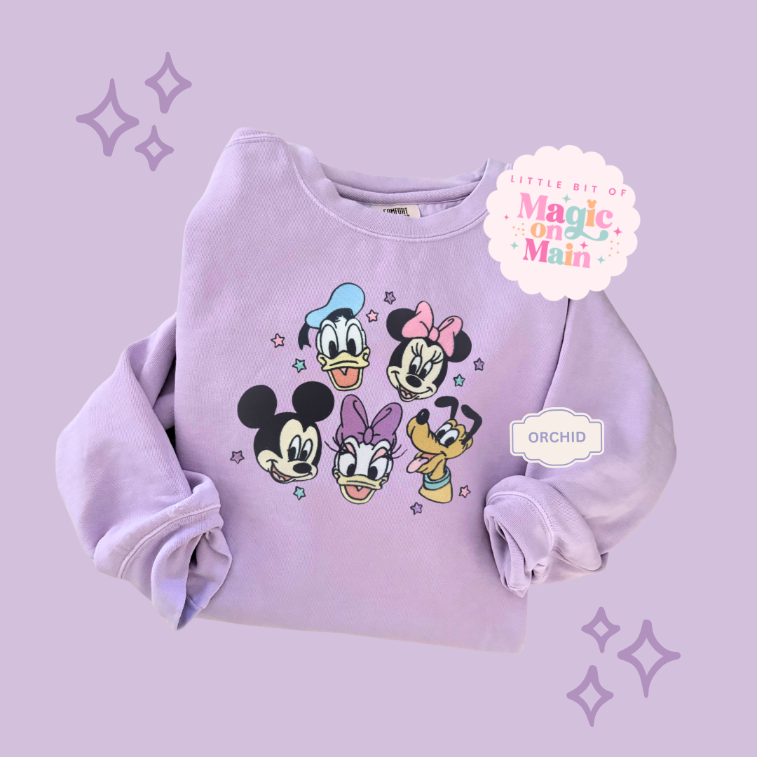 EMBROIDERED MICKEY AND FRIENDS - ADULT SWEATSHIRT