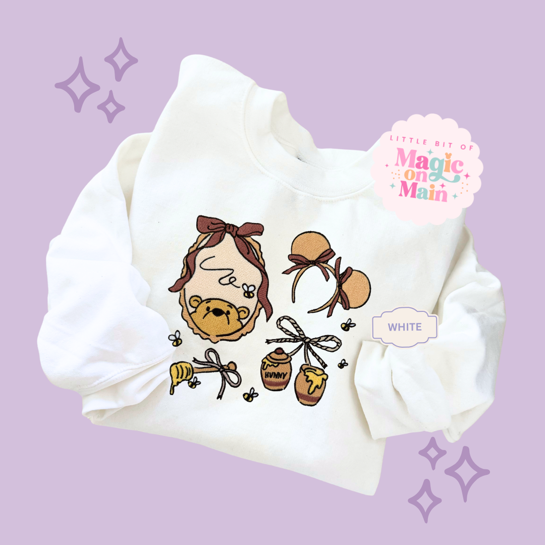 EMBROIDERED WINNIE THE POOH COQUETTE - ADULT SWEATSHIRT