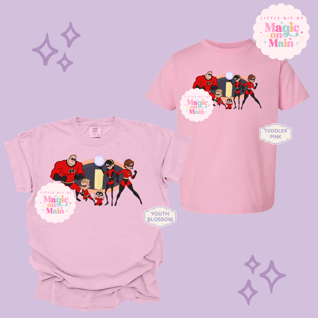 PRINTED SUPER HERO FAMILY NO SPARKLE - EXCLUSIVE TO MoM- YOUTH/TODDLER