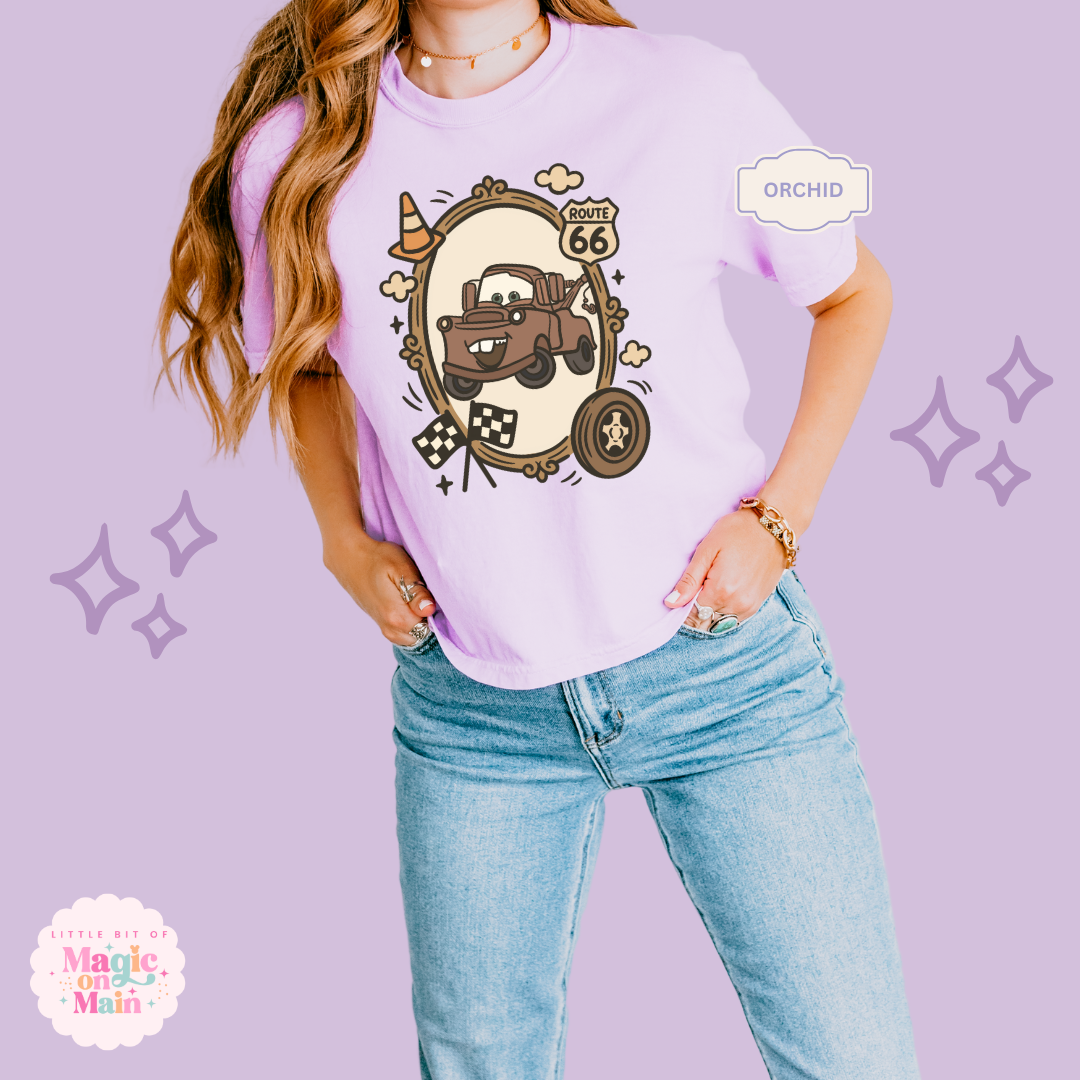 PRINTED RUSTY TRUCK COQUETTE  - WOMENS BOXY T-SHIRT