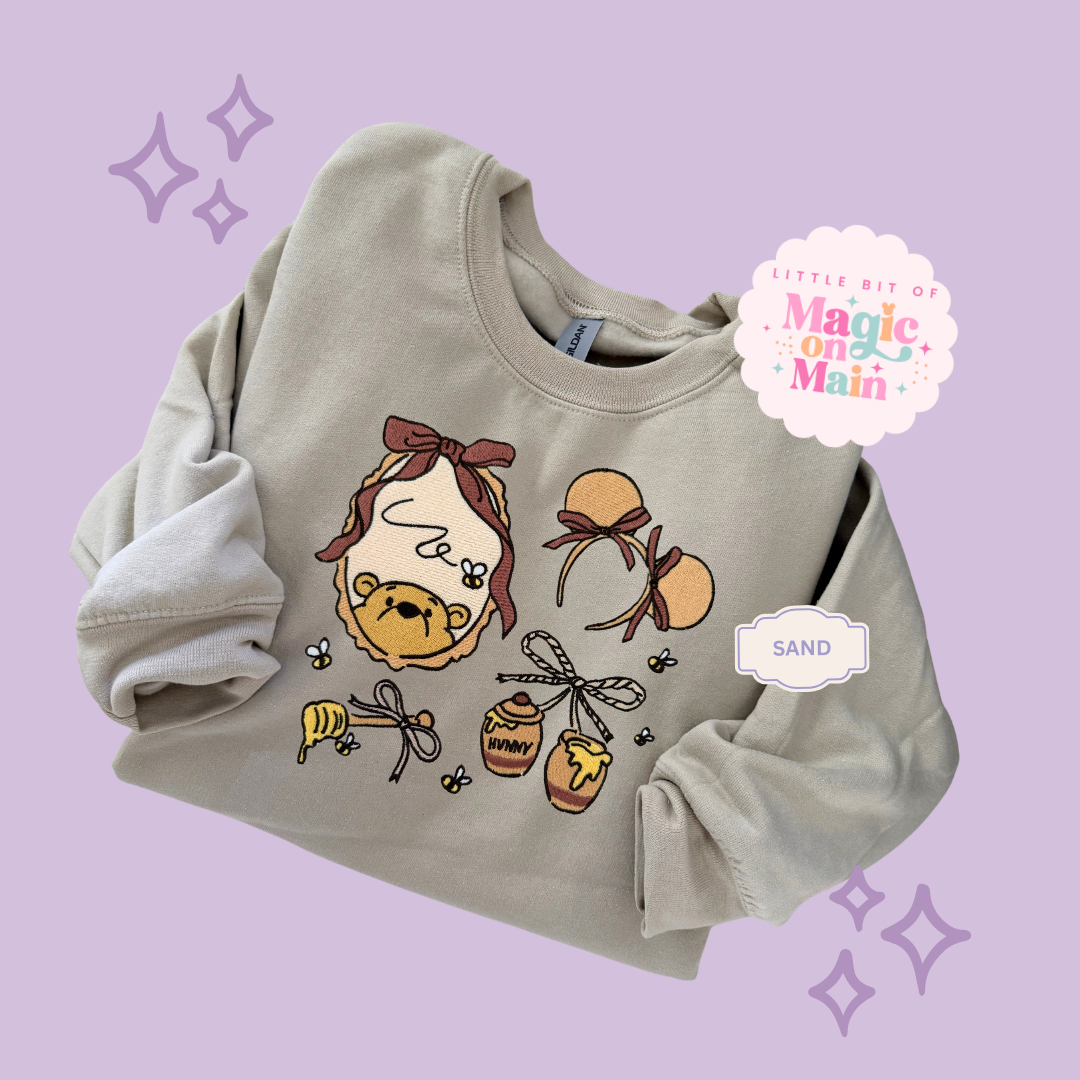 EMBROIDERED WINNIE THE POOH COQUETTE - ADULT SWEATSHIRT
