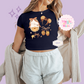 PRINTED WINNIE THE POOH COQUETTE - WOMENS CROPPED RIBBED BABY TEE