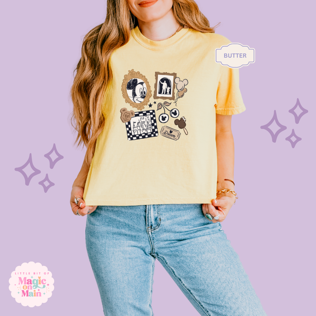 PRINTED NEUTRAL MICKEY - WOMENS BOXY T-SHIRT