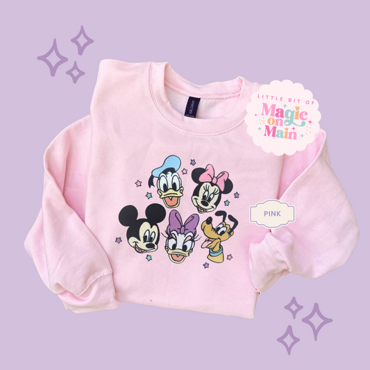EMBROIDERED MICKEY AND FRIENDS - ADULT SWEATSHIRT