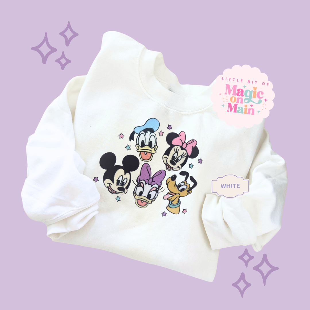 EMBROIDERED MICKEY AND FRIENDS - ADULT SWEATSHIRT