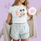 PRINTED PARK GIRLIE COFFEE & SNACKS - WOMENS CROPPED RIBBED BABY TEE