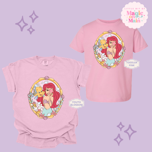 PRINTED MERMAID WITH FISH FRIEND - YOUTH/TODDLER