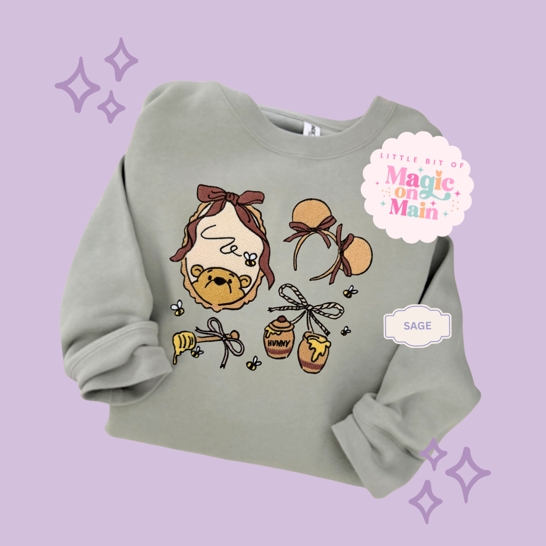 EMBROIDERED WINNIE THE POOH COQUETTE - ADULT SWEATSHIRT