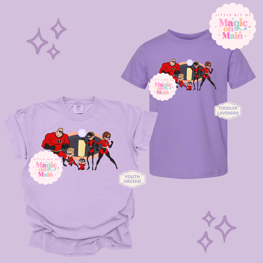 PRINTED SUPER HERO FAMILY NO SPARKLE - EXCLUSIVE TO MoM- YOUTH/TODDLER