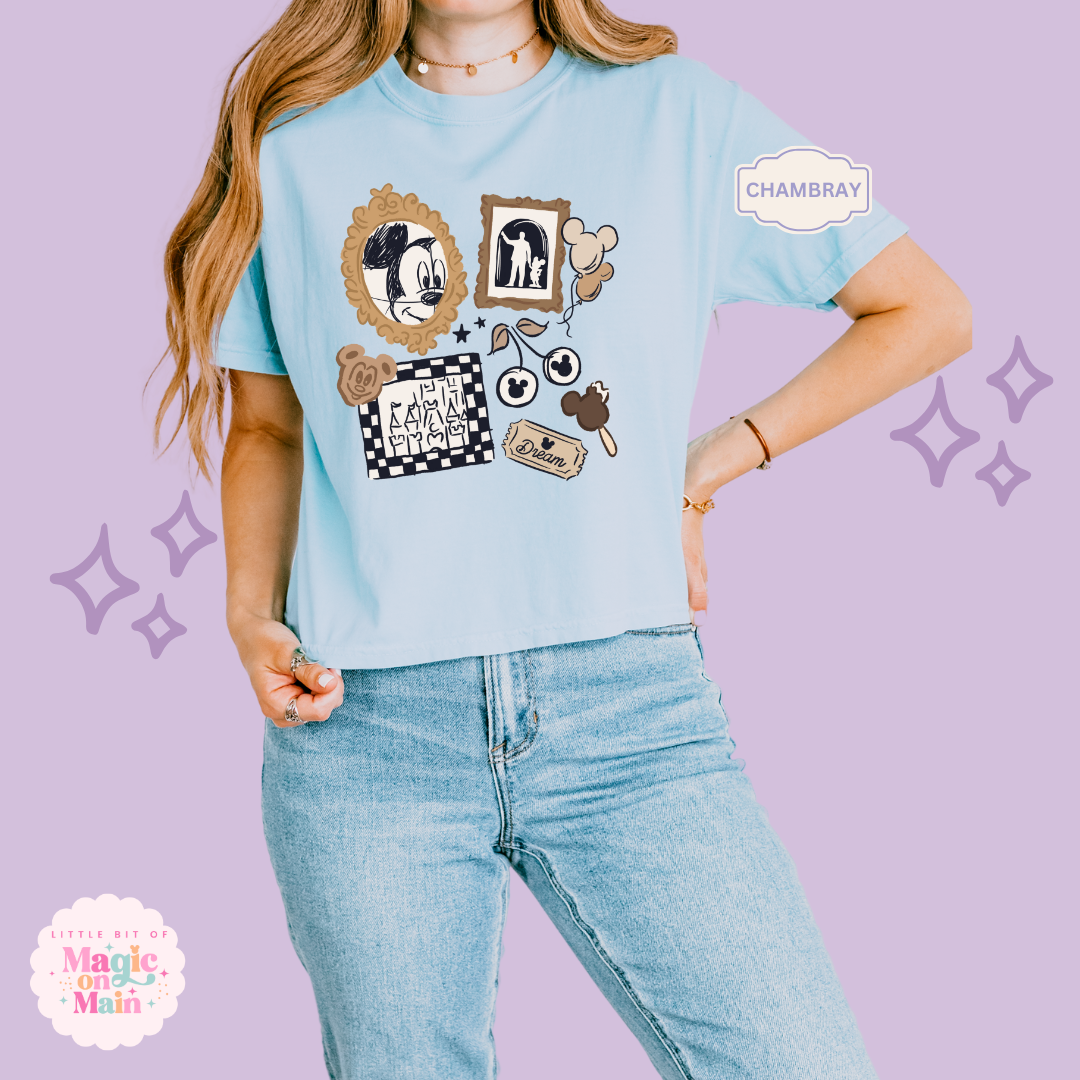 PRINTED NEUTRAL MICKEY - WOMENS BOXY T-SHIRT