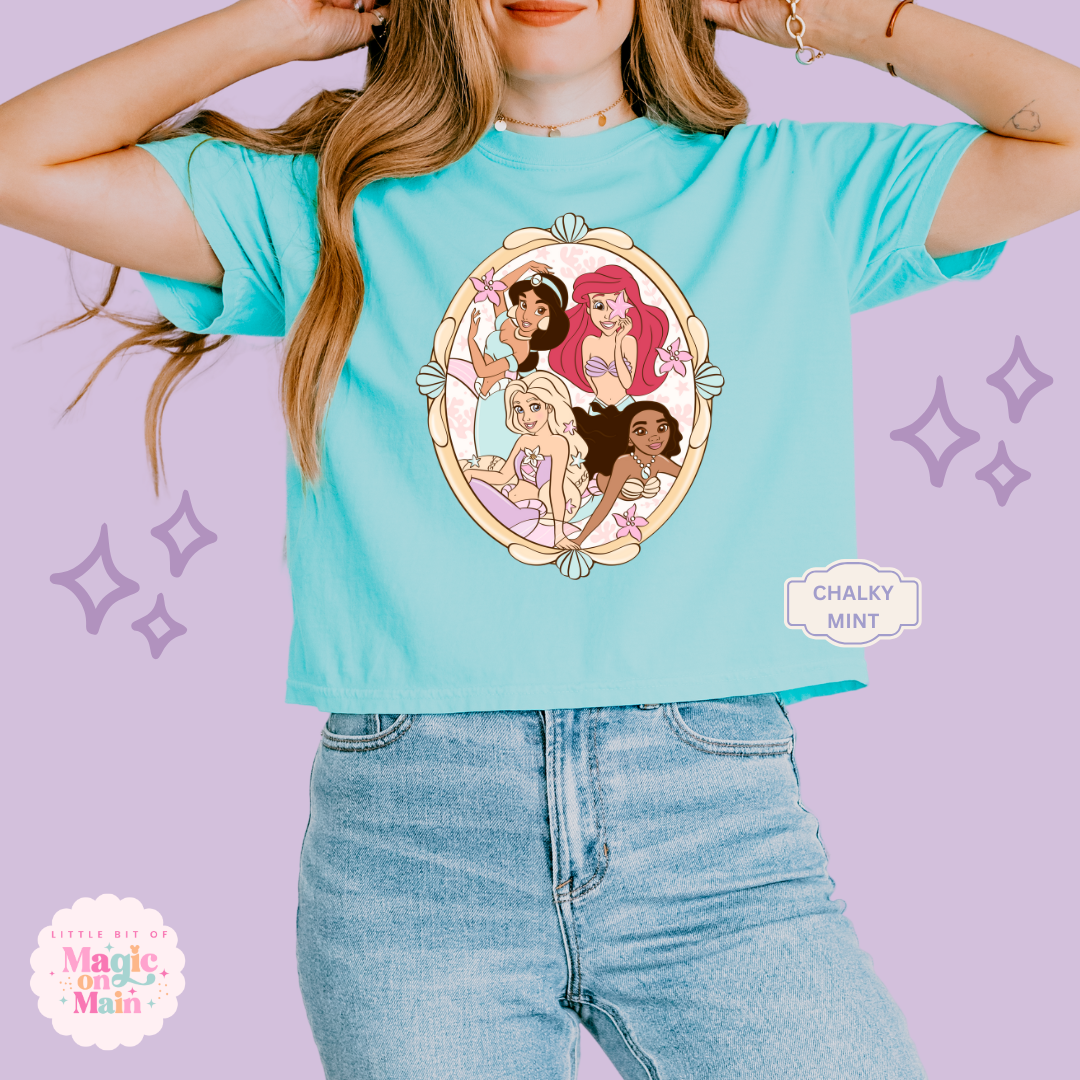 PRINTED PRINCESS MERMAIDS - WOMENS BOXY T-SHIRT