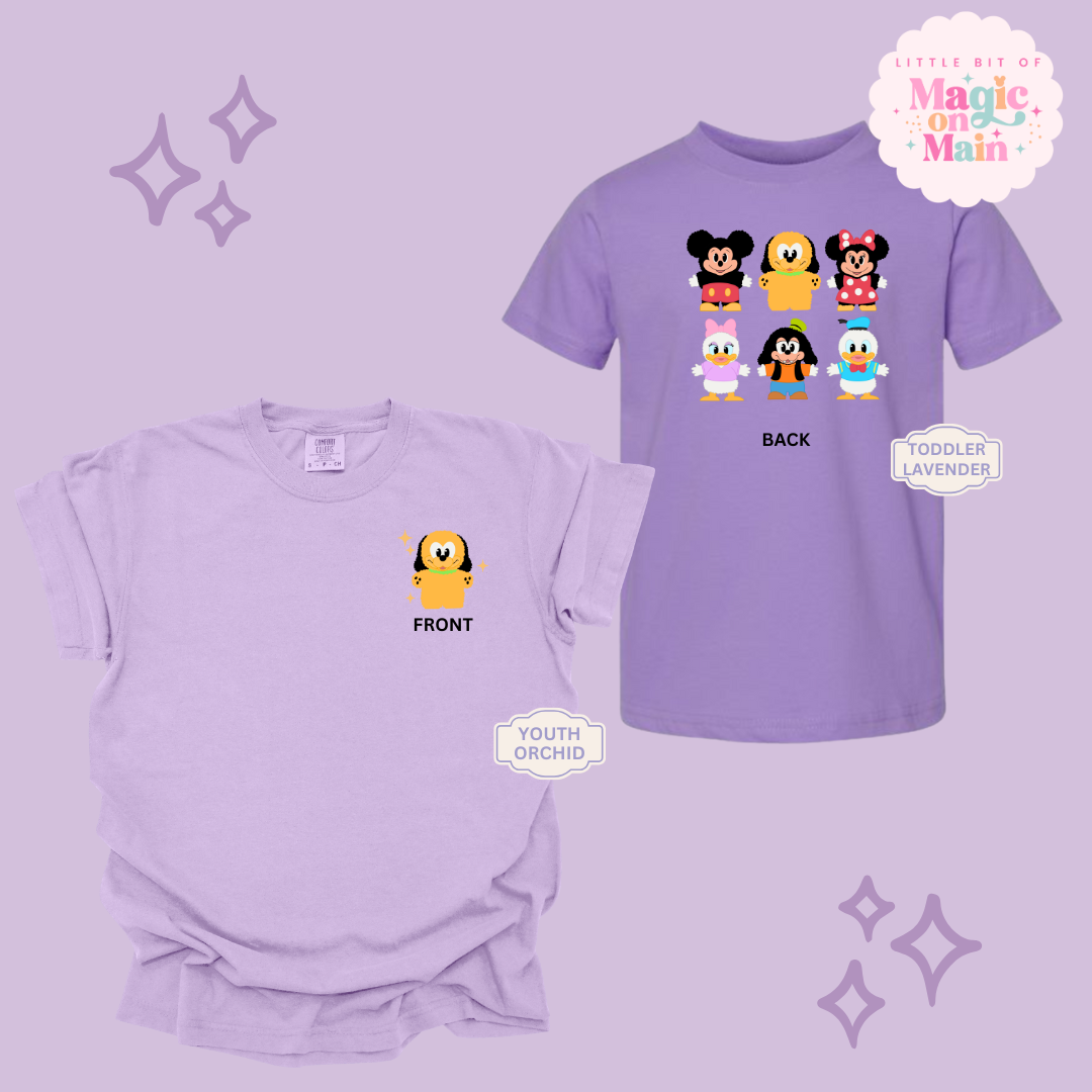 STUFFED CHARACTERS FRONT AND BACK PRINT - PLUTO - YOUTH/TODDLER